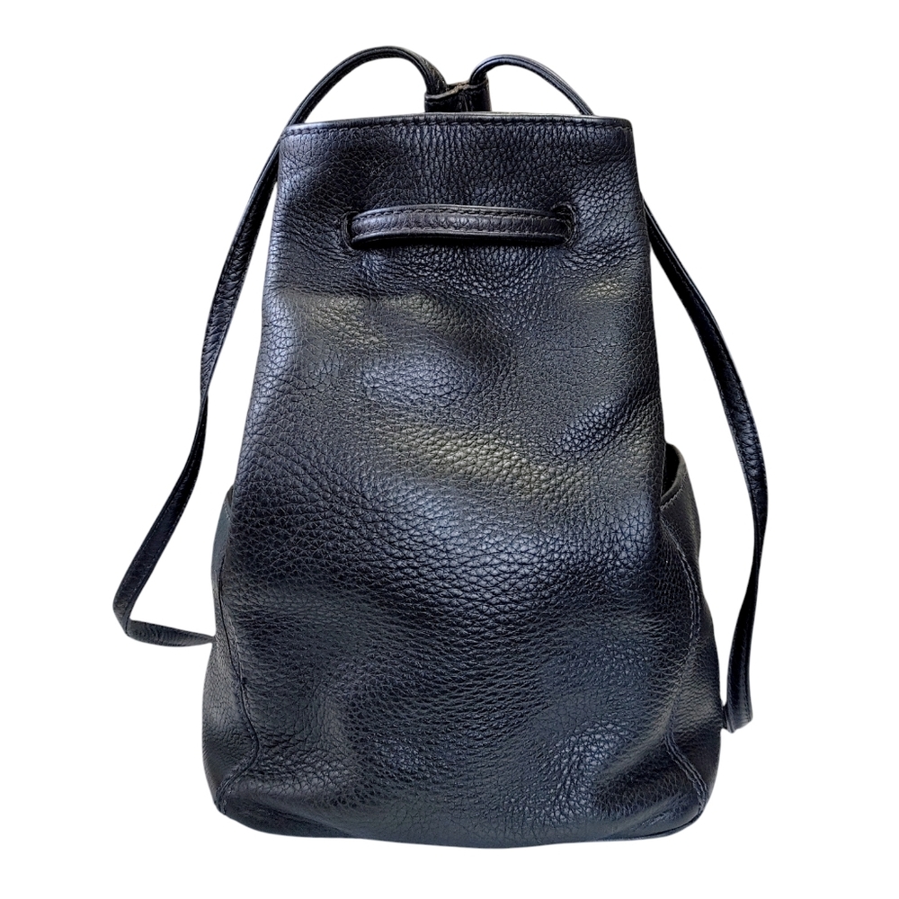 Coach Vintage 90s Sonoma Sling Back Drawstring Black Grain Leather Backpack 4922